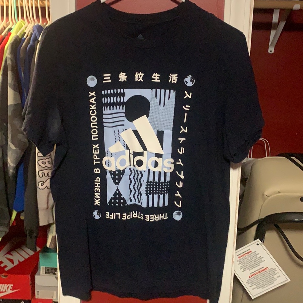 Navy Blue, Adidas Graphic Tee